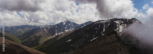 Atsunta pass in georgia Caucasus. Omalo Shatili trek. photo