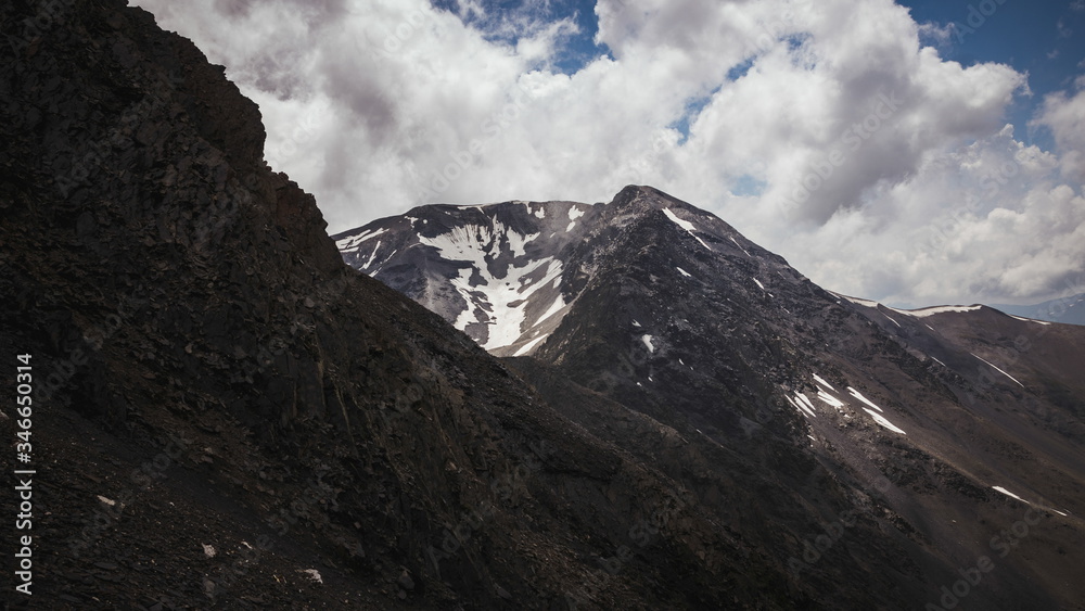 Atsunta pass in georgia Caucasus. Omalo Shatili trek.