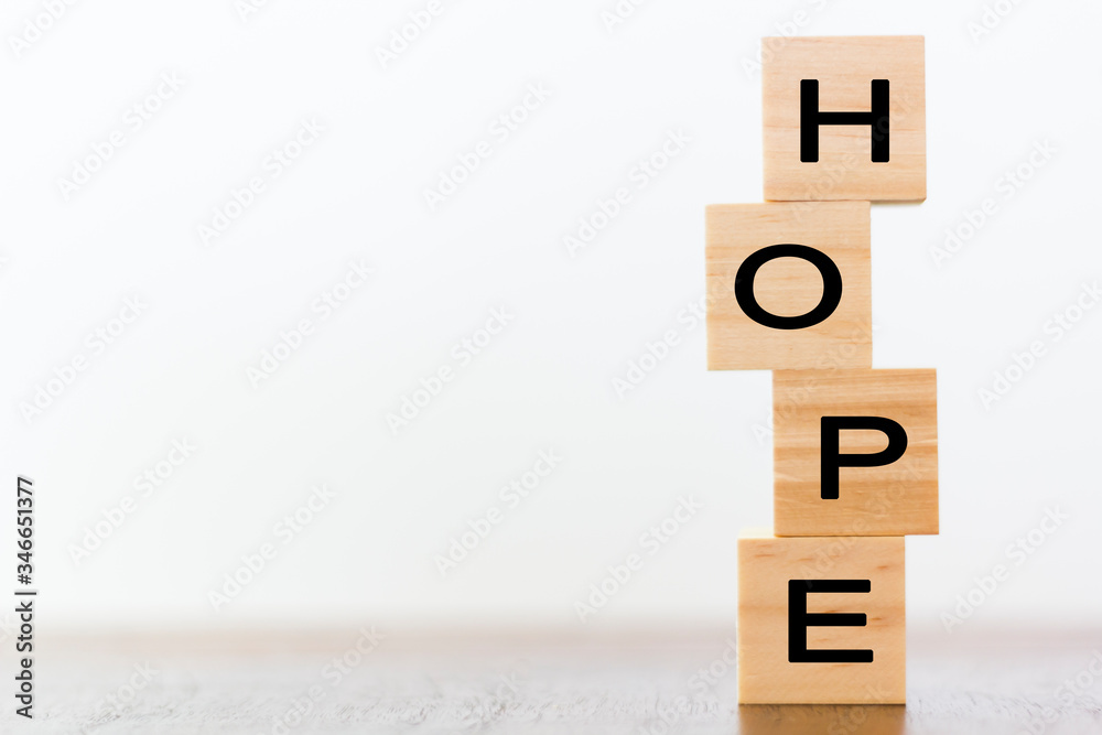 Wooden cubes with the word Hope Wooden cubes with the word Hope