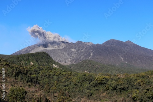 噴火する桜島