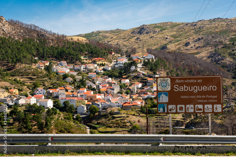 view of portuguese village in the mountains