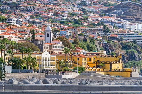 Historical centre (Zona Velha) with the waterfront in Funchal, Madeira