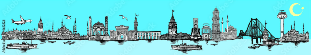 istanbul embroidery graphic design vector art