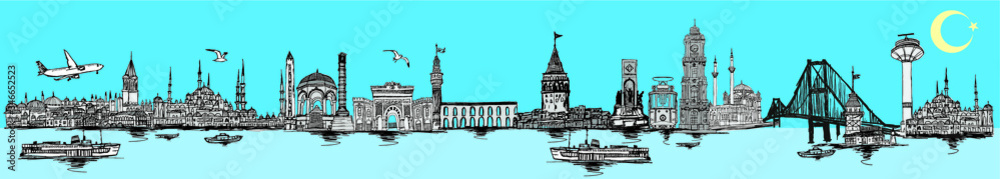 Obraz premium istanbul embroidery graphic design vector art