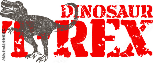 Dinosaur print embroidery graphic design vector art