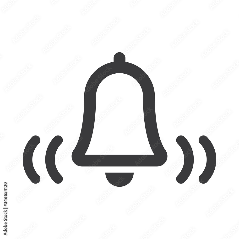 Bell icon, vector illustration alarm. New message symbol, user interface sign. Bell icon, vector illustration alarm. New message symbol, user interface sign.
