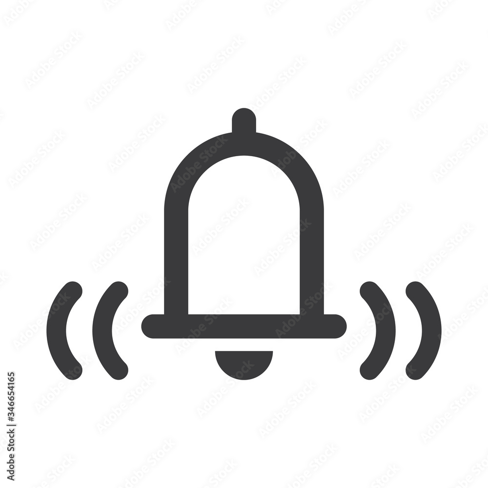 Bell icon, vector illustration alarm. New message symbol, user interface sign. Bell icon, vector illustration alarm. New message symbol, user interface sign.