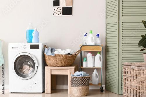 Interior of modern home laundry room