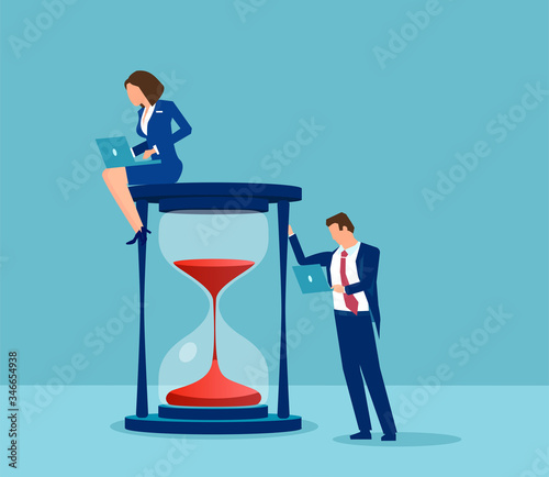 Time management, communication in business concept