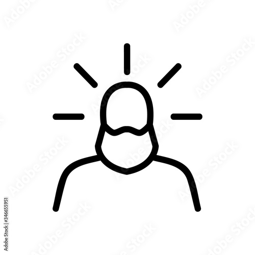 holy radiant figure of saint icon vector. holy radiant figure of saint sign. isolated contour symbol illustration