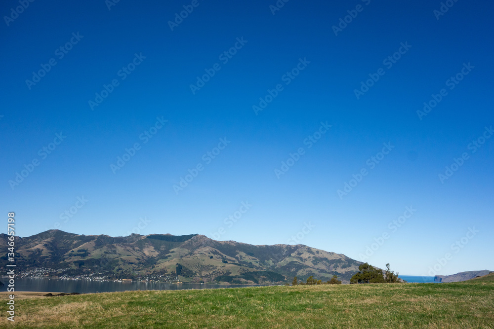 mountain landscape with blue sky