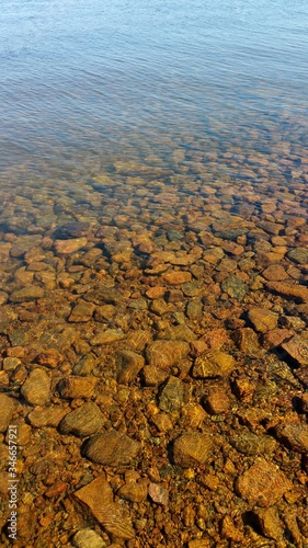 water surface and rocks in a lake 