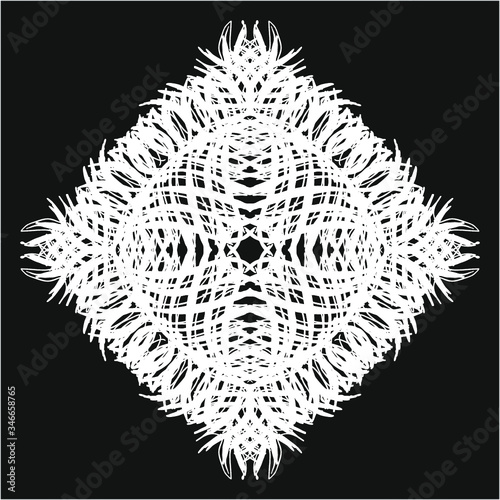 Geometric background print embroidery graphic design vector art made from leaves