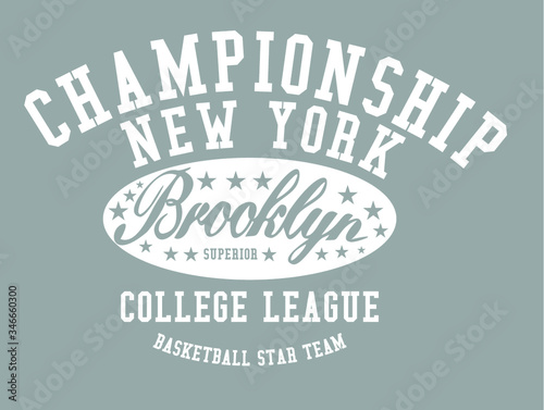 New York Brooklyn college print embroidery graphic design vector art