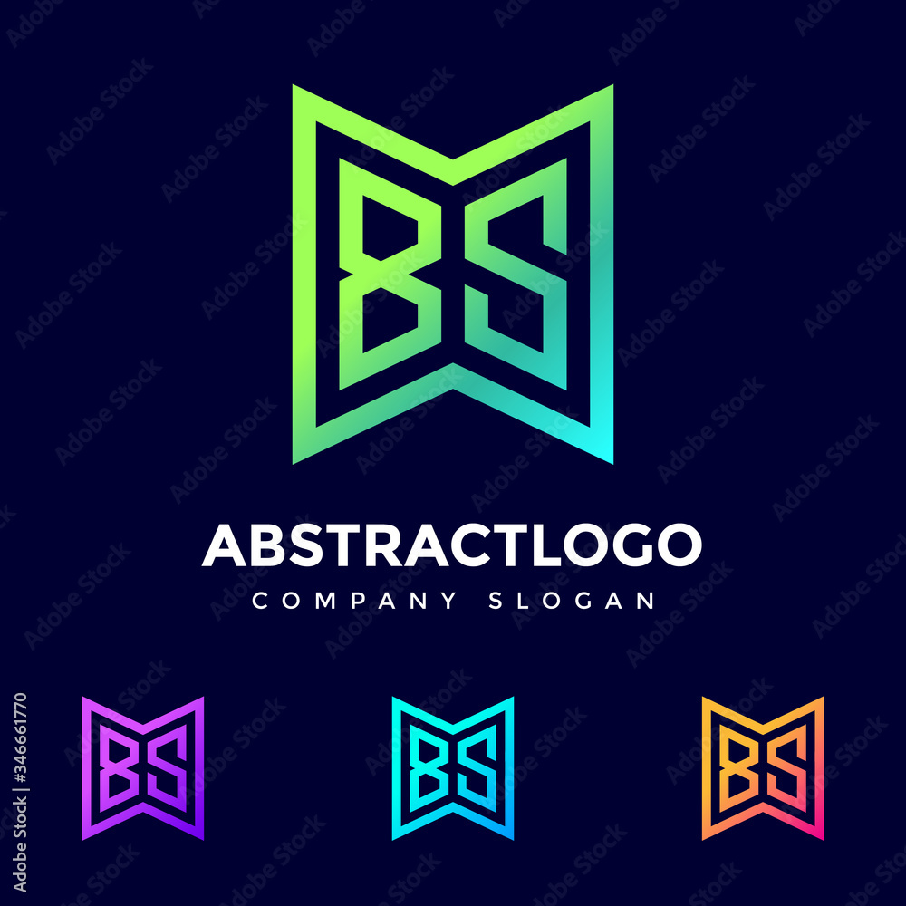 Creative Letters BS joint logo Font icon Symbol Monogram Colorful abstract Text template for Company Creative Letters BS joint logo Font icon Symbol Monogram Colorful abstract Text template for Company