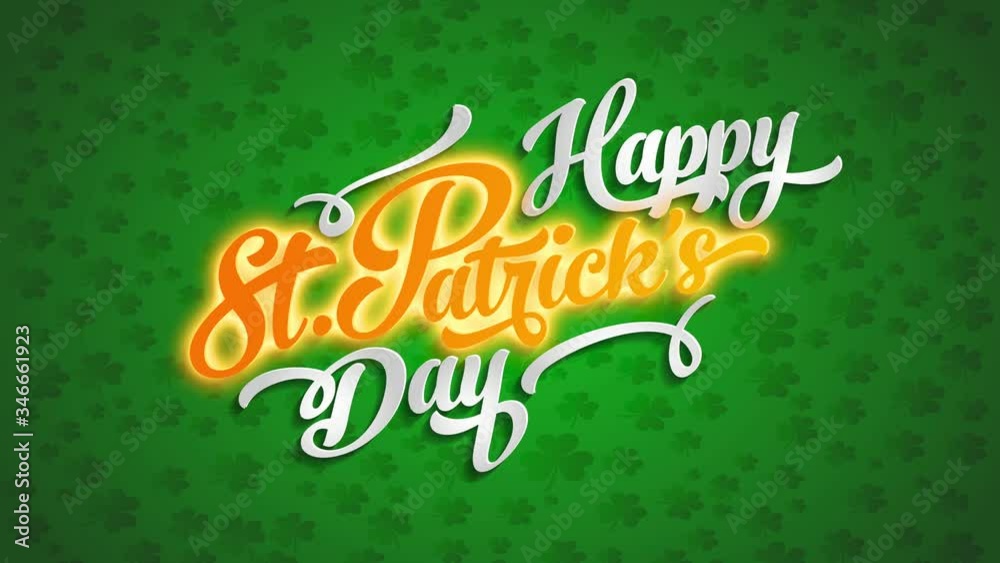 lucky happy st patricks day theme over 4 leaf clover pattern background and irish flag colors letters lucky happy st patricks day theme over 4 leaf clover pattern background and irish flag colors letters