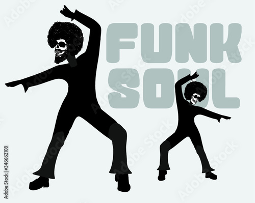 Funk Soul music dancer print embroidery graphic design vector art
