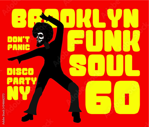 Funk Soul music dancer print embroidery graphic design vector art