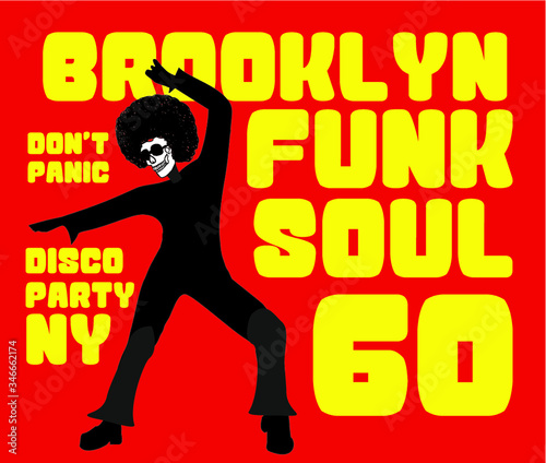 Funk Soul music dancer print embroidery graphic design vector art