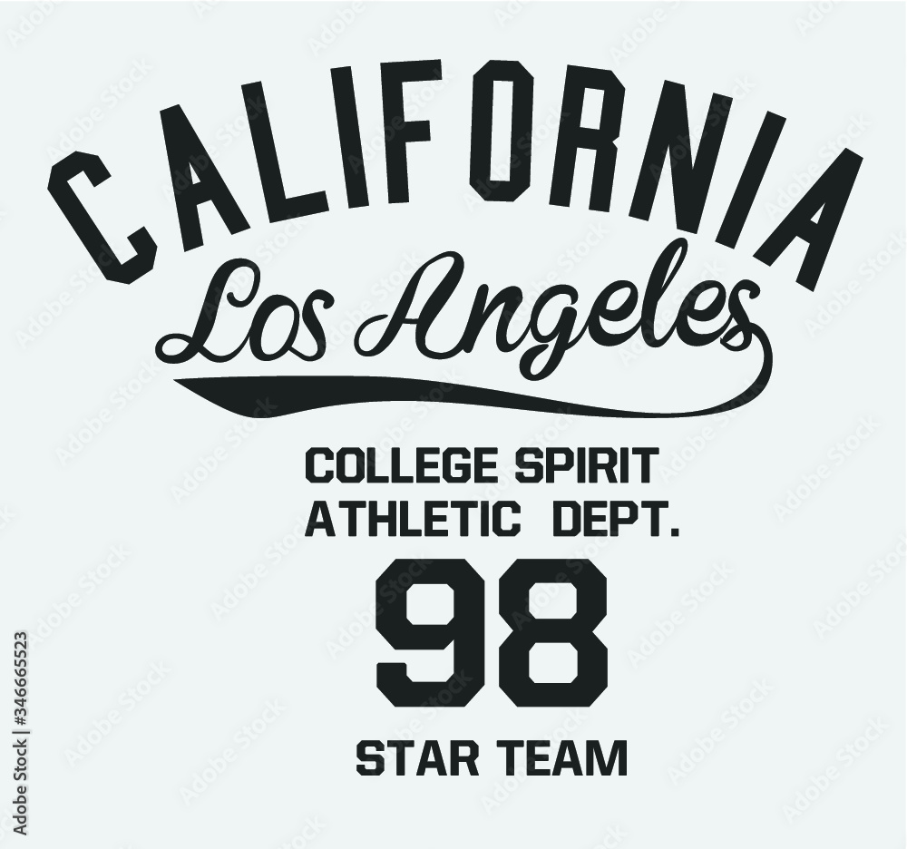 California College style print embroidery graphic design vector art