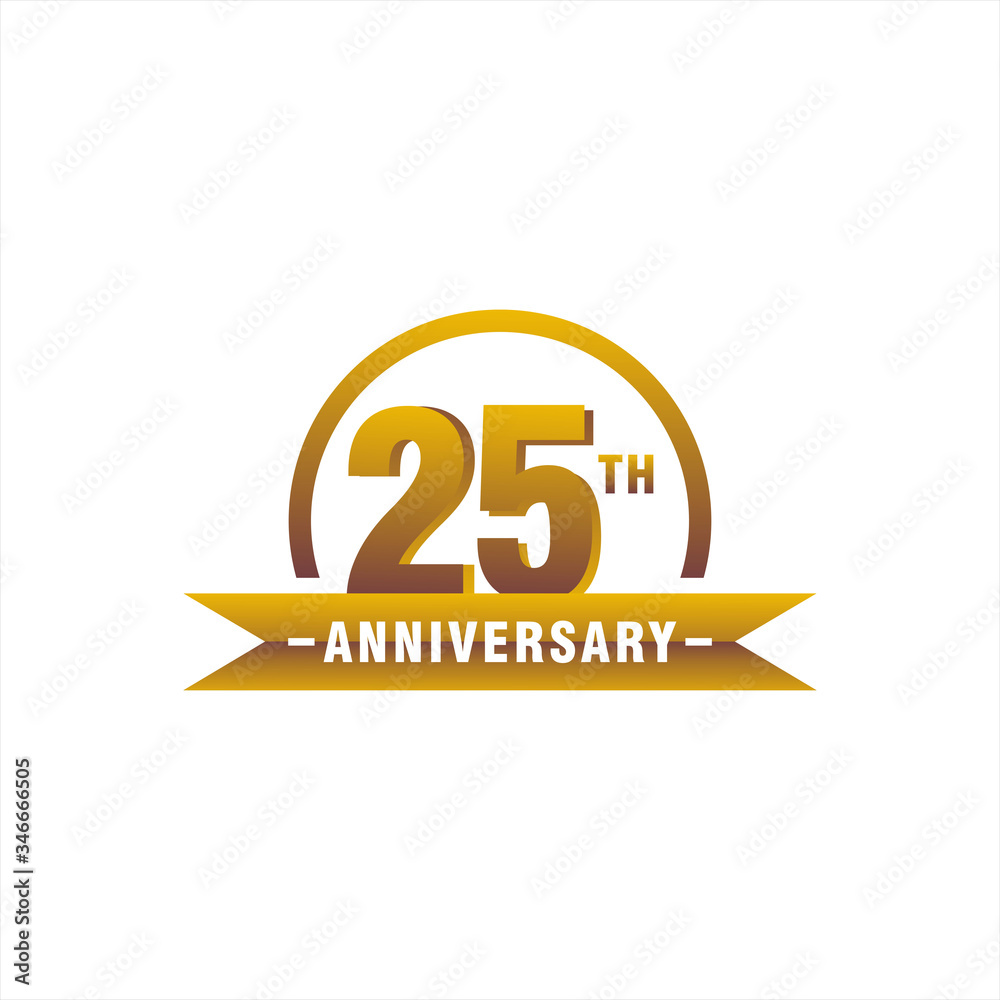 Obraz premium 25 years golden anniversary logo template