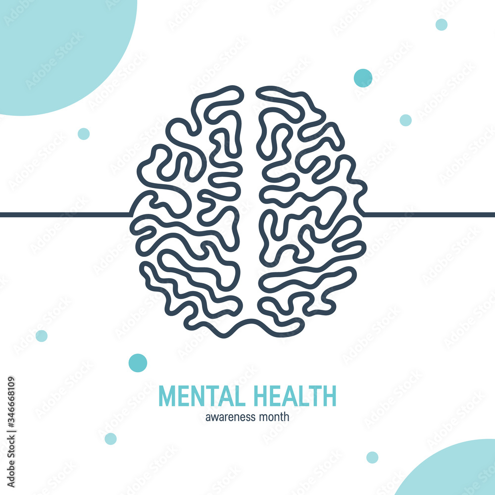 Brain continuous line icon, simple vector image Brain continuous line icon, simple vector image