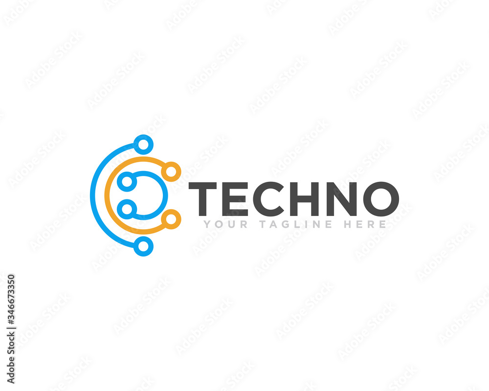 Technology Logo Design Vector Illustration