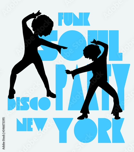 Funk Soul music dancer print embroidery graphic design vector art