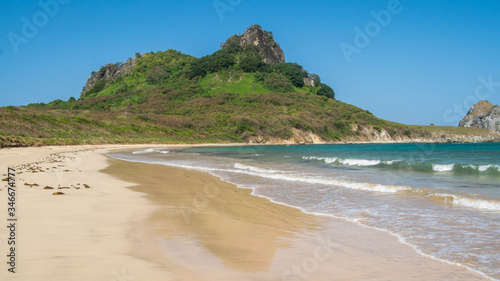Sudoeste beach in Sudoeste bay  Praia do Sueste . Beautiful unspoilt natural beach on the island of Fernando de Noronha  Brazil