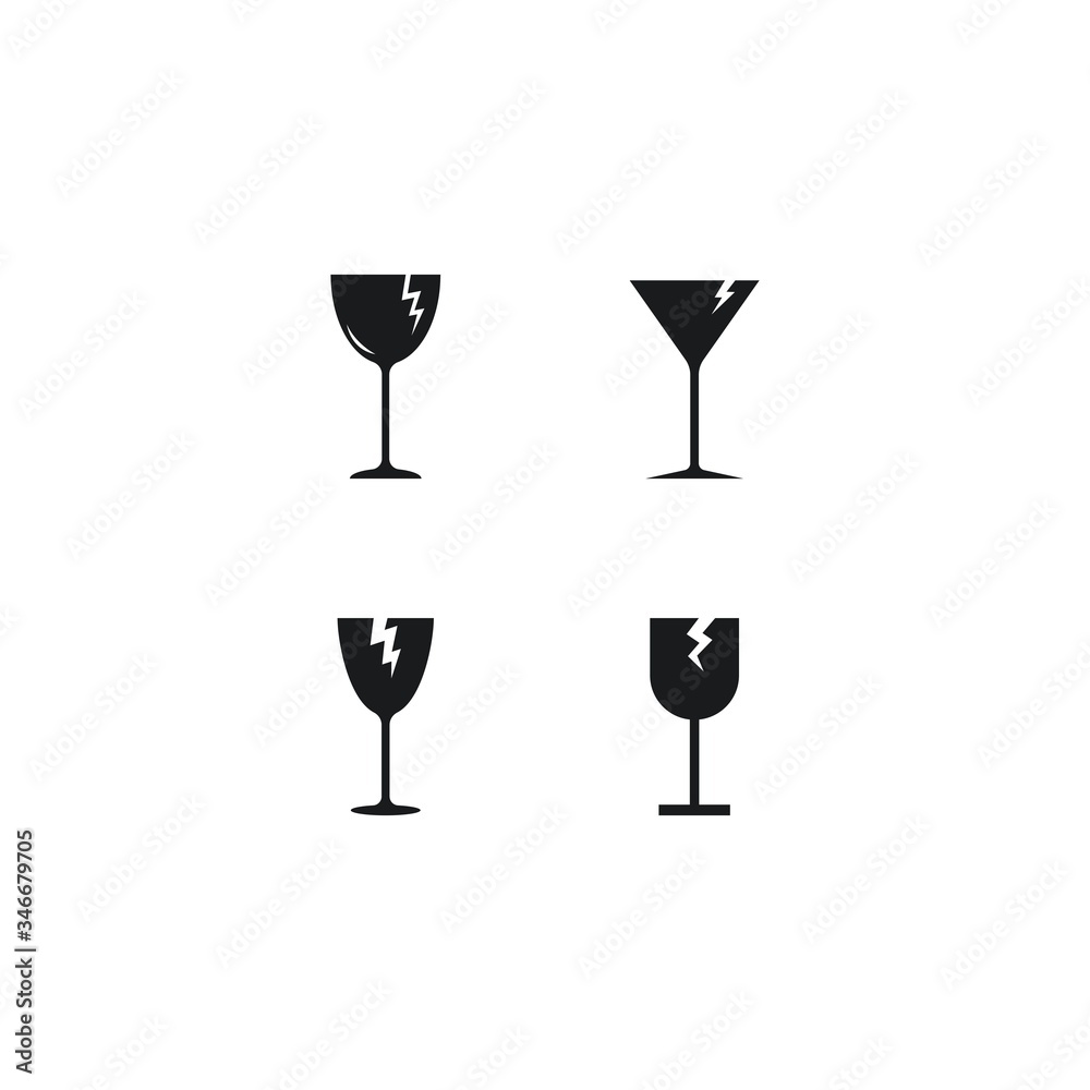 Fragile logo icon vector concept Fragile logo icon vector concept