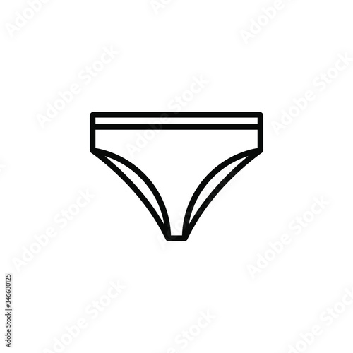 Panties icon flat design. Womans underwear symbol isolated on white background. Vector illustration