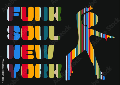 funk soul party print embroidery graphic design vector art