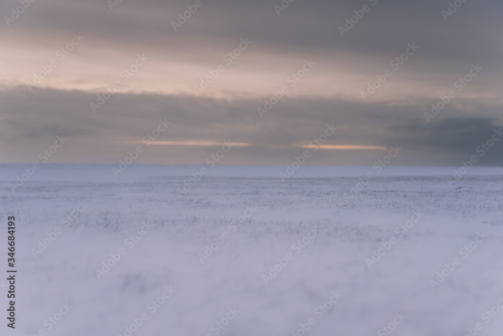 Sunset over the field