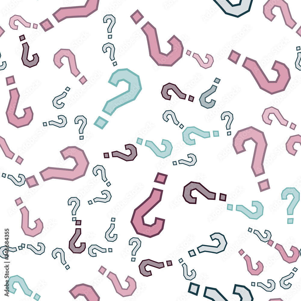 Quiz seamless pattern. Question marks, doubt, faq