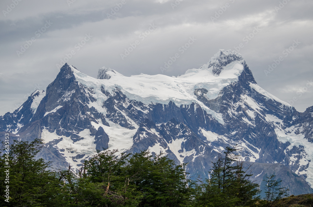 Fototapeta premium Rocky Mountains with snow