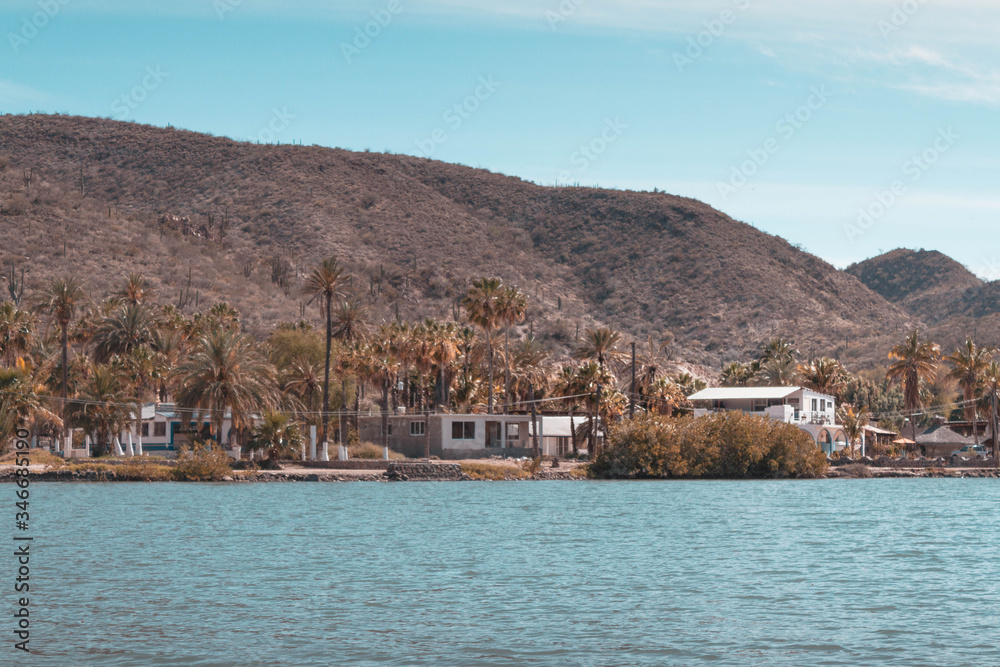 Mulege city. Baja California Sur. Mexico. Anchorage in the Sea of Cortez.