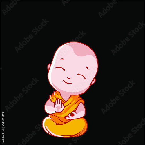 baby buddha with a black background