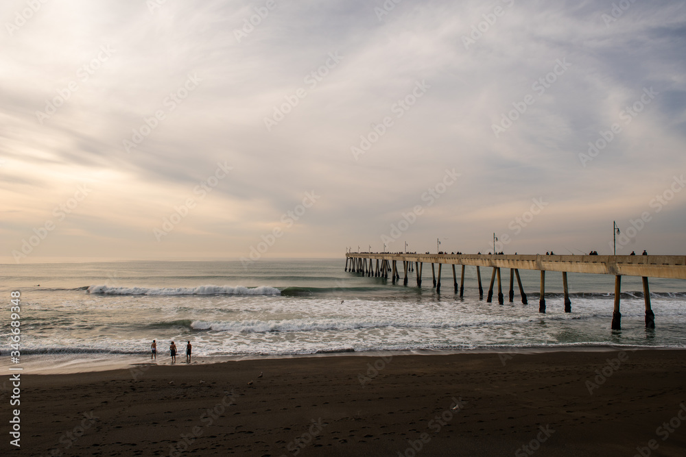 Beautiful sunset over Pacifica Pier, San Mateo county, California