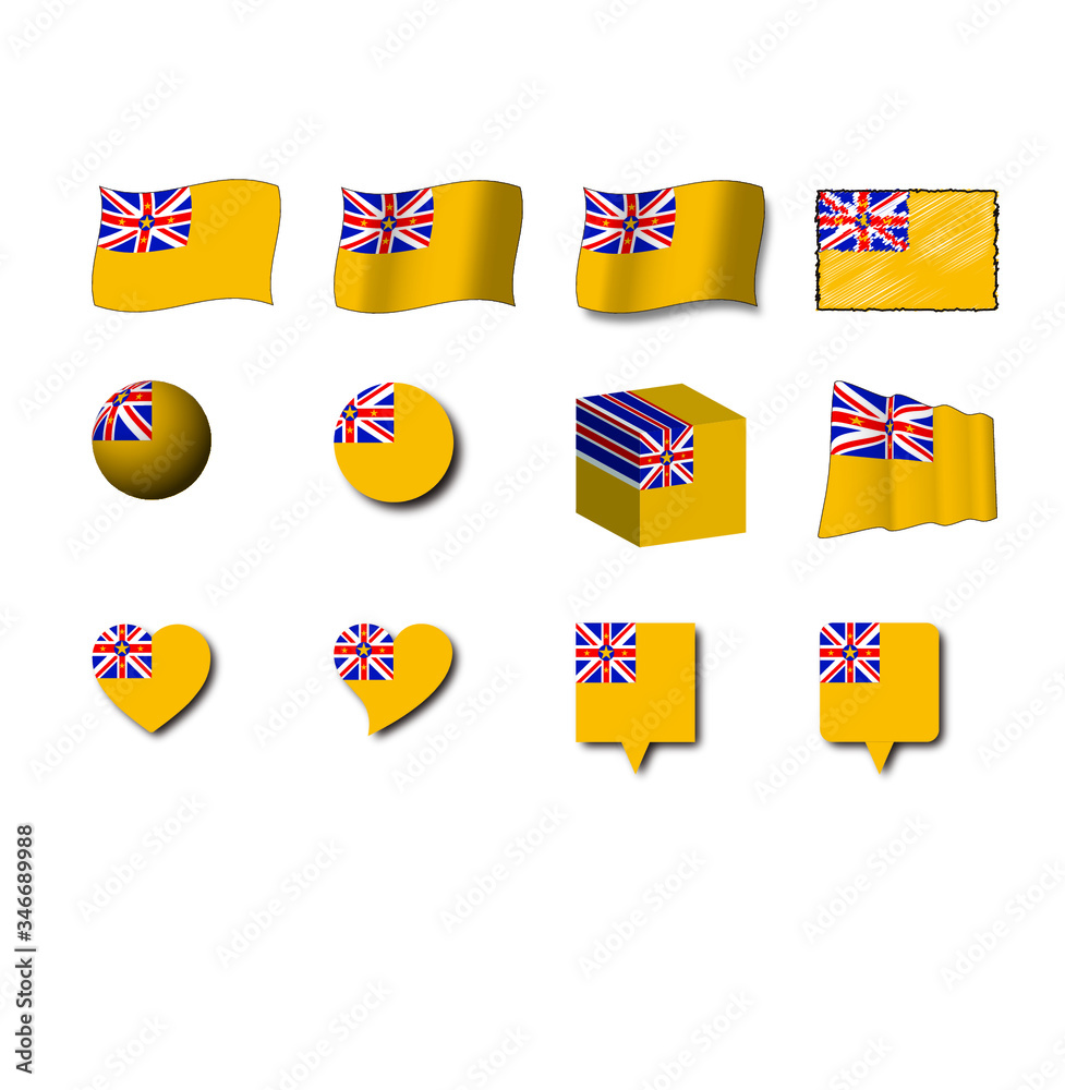デザインニウエ国旗 Design Flag Of Niue Stock Vector Adobe Stock