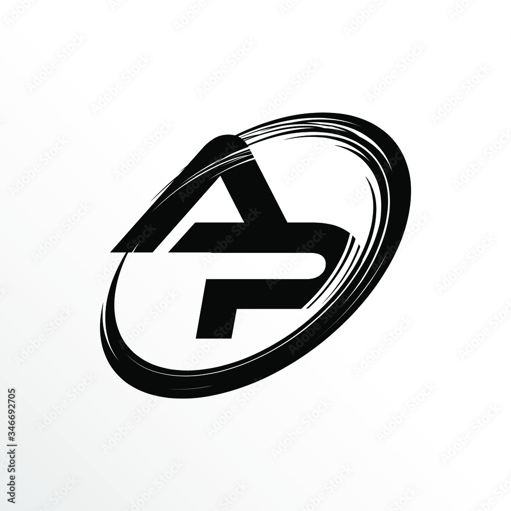Initial Letter AP Brush Effect Logo Design Initial Letter AP Brush Effect Logo Design
