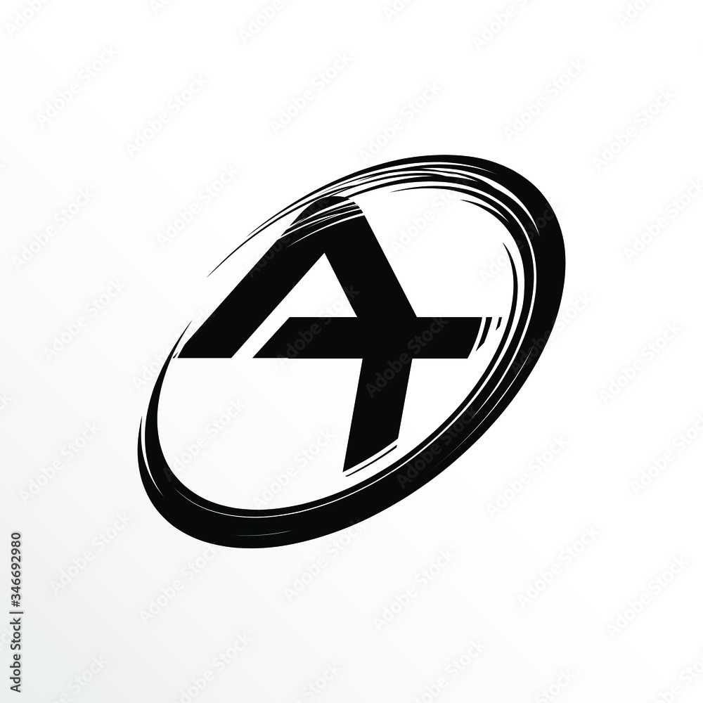 Initial Letter AT Brush Effect Logo Design Initial Letter AT Brush Effect Logo Design