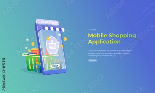 Online shopping service with a mobile application concept