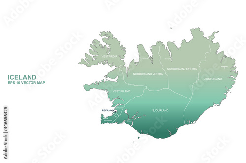 iceland map. country vector map of iceland.