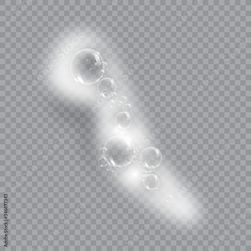 Bath foam soap with bubbles isolated vector illustration on transparent background. Shampoo and soap foam lather vector illustration.