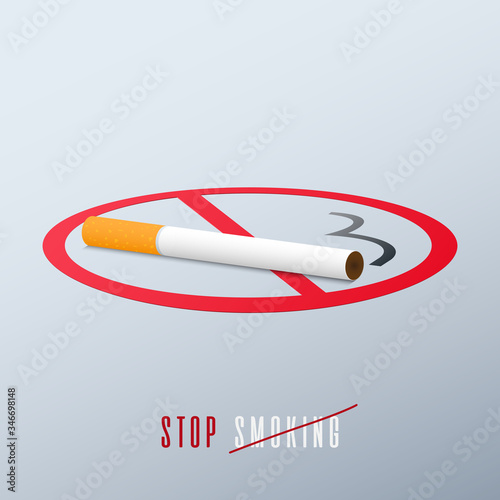 May 31st World No Tobacco Day concept design. No smoking sign. No smoke icon. Stop smoking symbol.
Vector Illustration.