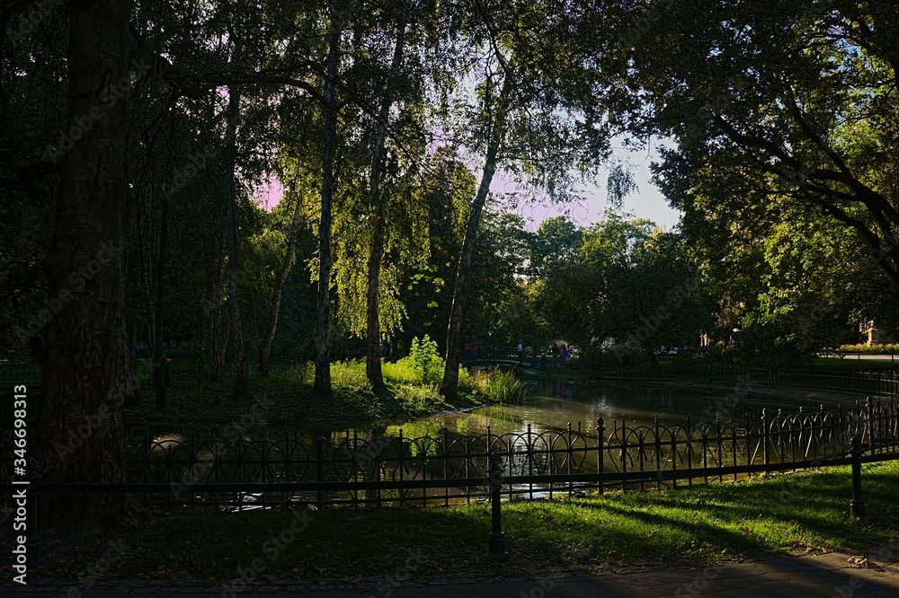 Fototapeta premium A wonderful view of Planty in Kracow (Poland)