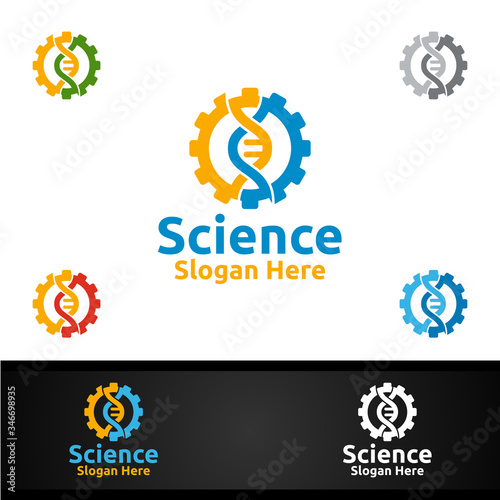 Chemical Science and Research Lab Logo for Microbiology, Biotechnology, Chemistry, or Education Design Concept
