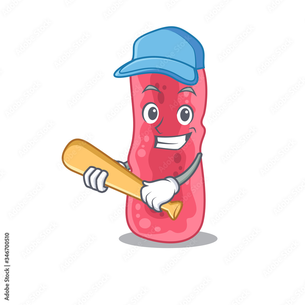 Picture of shigella sonnei cartoon character playing baseball Picture of shigella sonnei cartoon character playing baseball