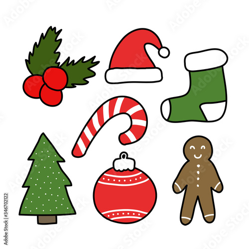 christmas doodle icons © chernous