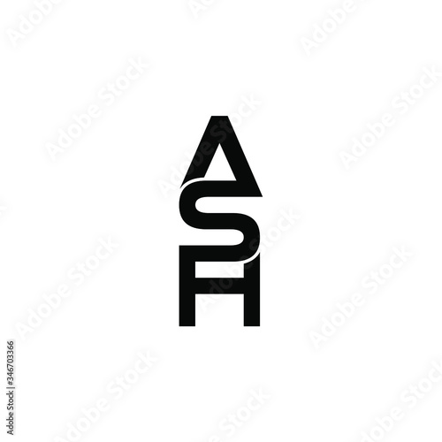 ash letter original monogram logo design